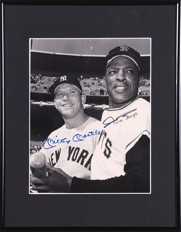 Baseball Autographs - Mickey Mantle and Willie Mays Signed Photograph