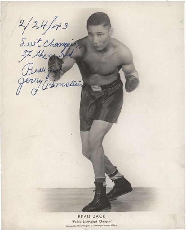 Muhammad Ali & Boxing - Beau Jack Vintage Signed Photo as Champion of the World