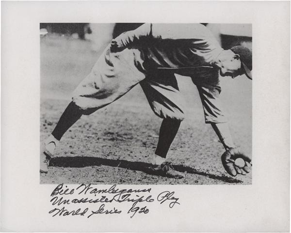 Baseball Autographs - Bill Wambsganss Unassisted Triple Play Signed Photo