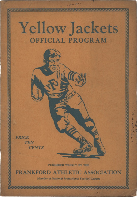 1928 Frankford Yellow Jackets NFL Program