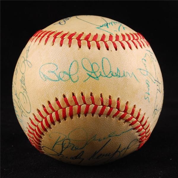 Baseball Autographs - 1980s Hall of Famer Signed Baseball with (19) Signatures