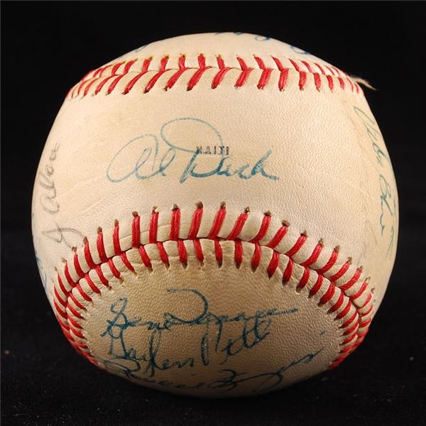 Baseball Autographs - 1973 Oakland Athletics World Champions Team Signed Baseball