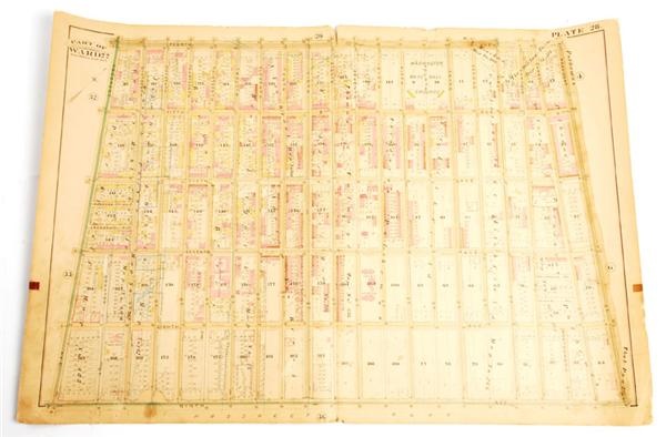 19th Century Washington Park Brooklyn Baseball Map