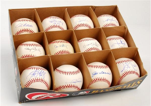 Baseball Autographs - New York Yankee Stars Single Signed Baseballs (12)