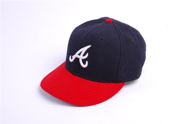 Baseball Equipment - Tom Glavine Signed Game Worn Atlanta Braves Cap