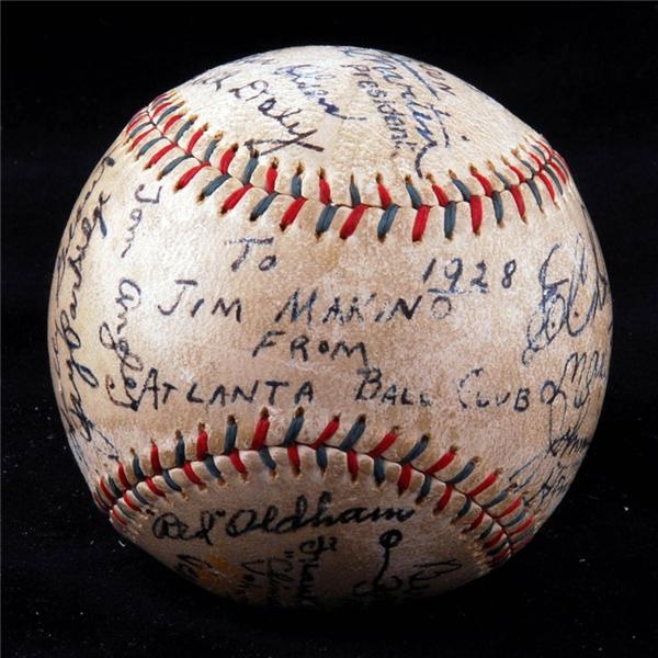 Baseball Autographs - 1928 Atlanta Crackers Team Signed Baseball