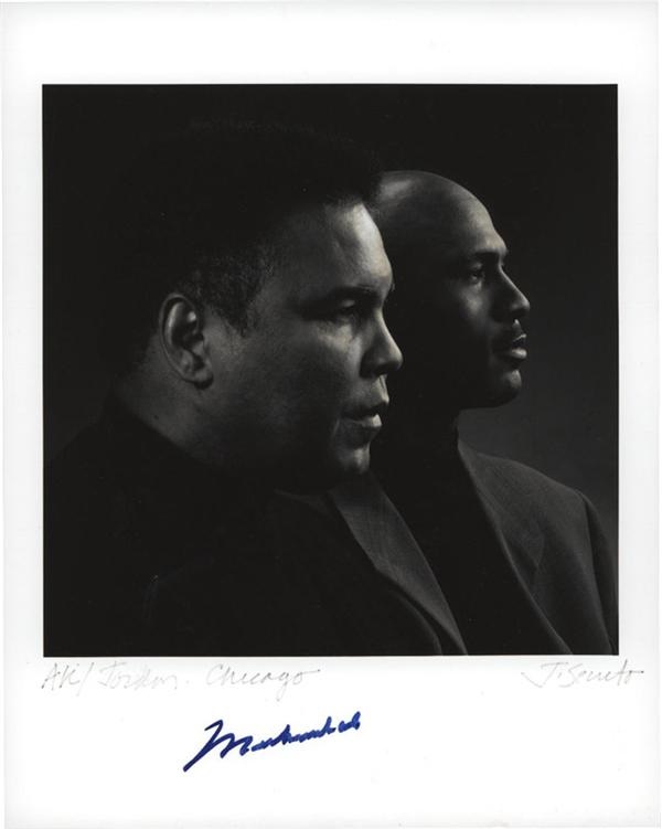 Muhammad Ali & Boxing - Muhammad Ali Signed Photo with Michael Jordan by J Secuto