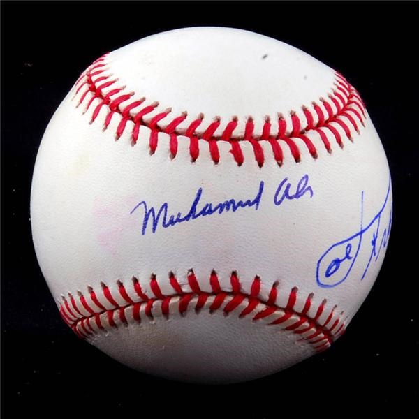 Muhammad Ali & Boxing - Muhammad Ali and Joe Frazier Signed Baseball