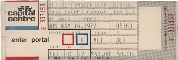 - 1977 Ali vs. Evangelista Full Ticket