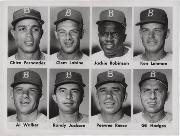 Baseball - Jackie Robinson and the Dodgers Baseball Photograph (1956)