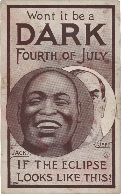 Muhammad Ali & Boxing - Scarce Jack Johnson & Jim Jeffries Postcard (1916)