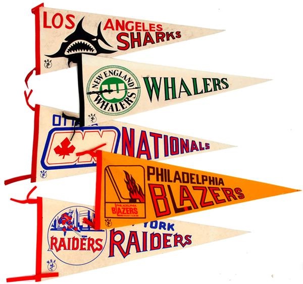- Collection of 1970's WHA Pennants (5)