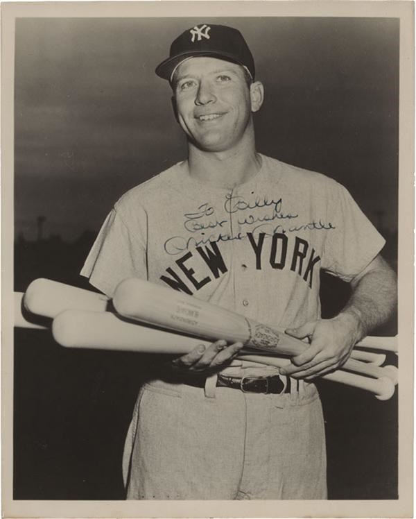 Baseball Autographs - Circa 1958 Mickey Mantle Vintage Signed Photo