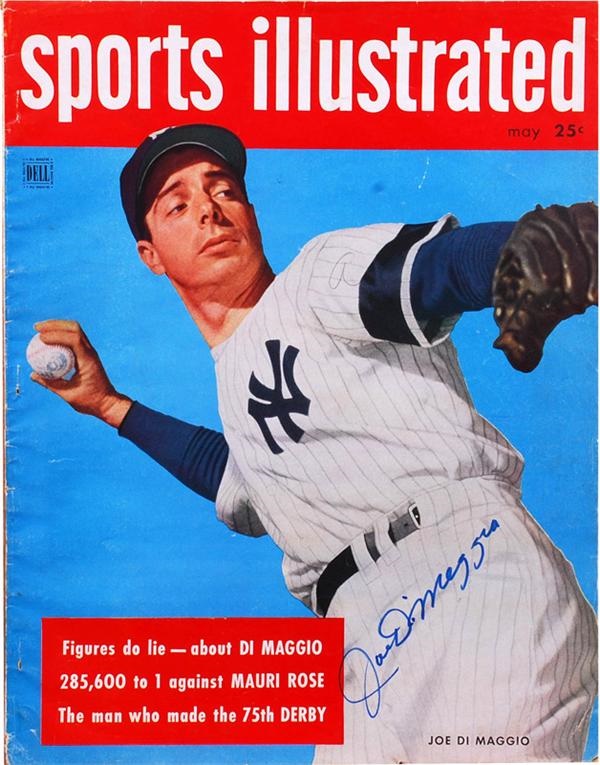 Baseball Autographs - 1948 Sports Illustrated Magazine signed by Joe Dimaggio