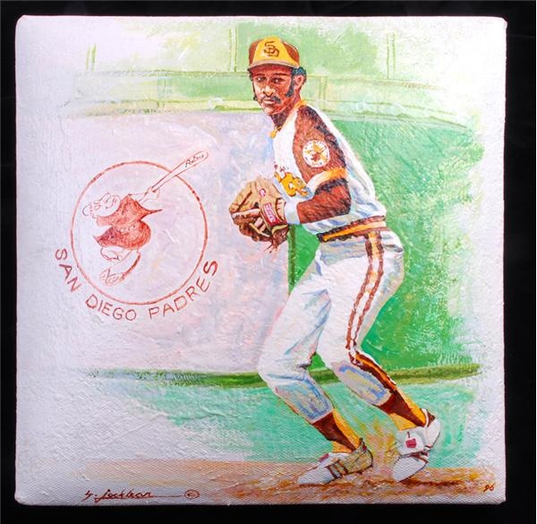 Ozzie Smith Hand Painted Stolen Base