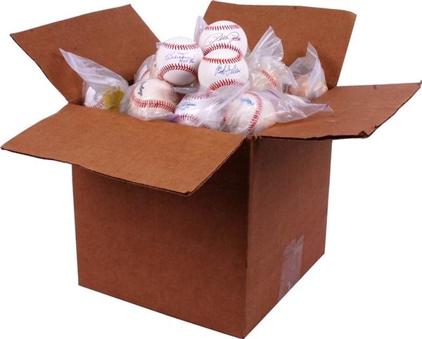 Baseball Autographs - Collection of Single Signed Baseballs with Stars and Hall of Famers 
(50).
