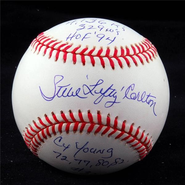 St. Louis Cardinals - Steve Carlton Signed Statistics Baseball