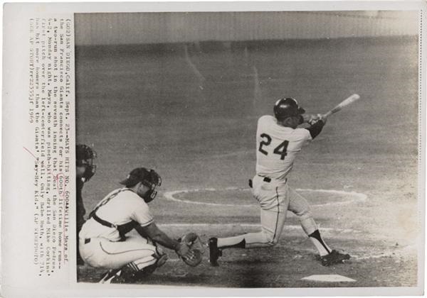 Willie Mays 600th Home Run Wire Photo (1969)