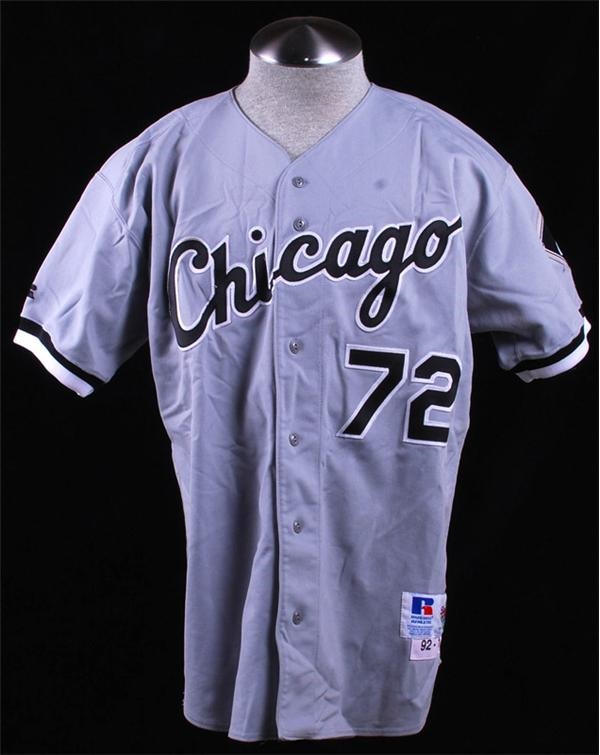 Baseball Equipment - 1992 Carlton Fisk Chicago White Sox Game Used Baseball Jersey