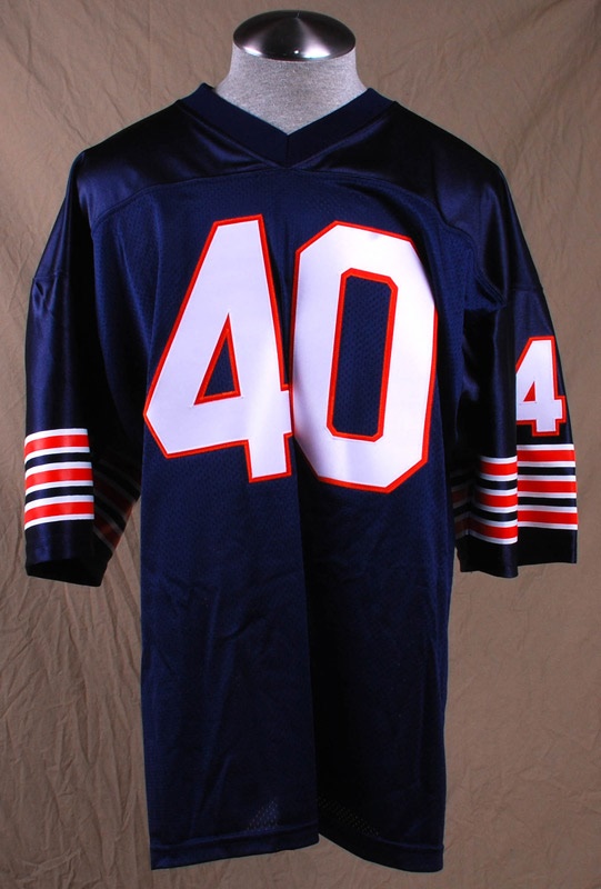 Gale Sayers Signed Chicago Bears Football Ltd. Ed. Stat Jersey w/ COA