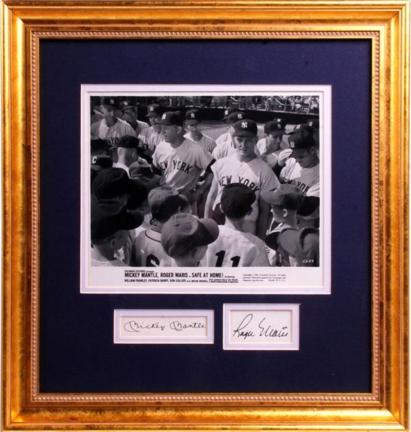 Mickey Mantle & Roger Maris Signed Yankees Baseball Photo Display