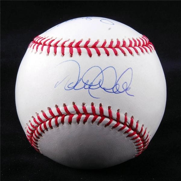 Baseball Autographs - Alex Rodriguez & Derek Jeter Signed Baseball STEINER