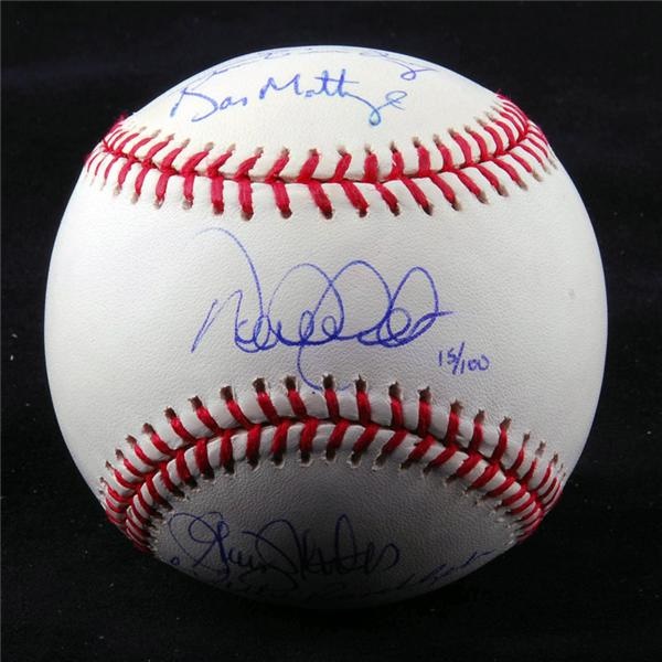 Baseball Autographs - NY Yankees Ltd. Ed. Living Captains Signed Baseball STEINER