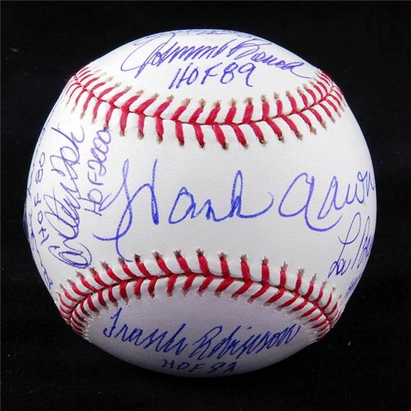 Baseball Autographs - Hall of Famer Signed Baseball STEINER with 15 signatures
