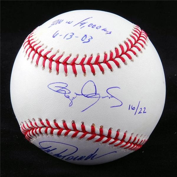 Baseball Autographs - Jorge Posada & Roger Clemens Ltd. Ed. Signed Baseball STEINER