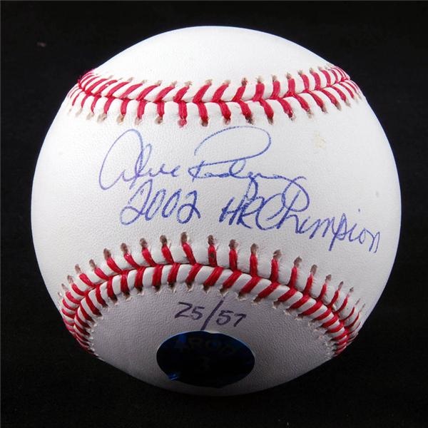Baseball Autographs - Alex Rodriguez Ltd. Ed. Signed 2002 HR Champ Baseball PSA/DNA