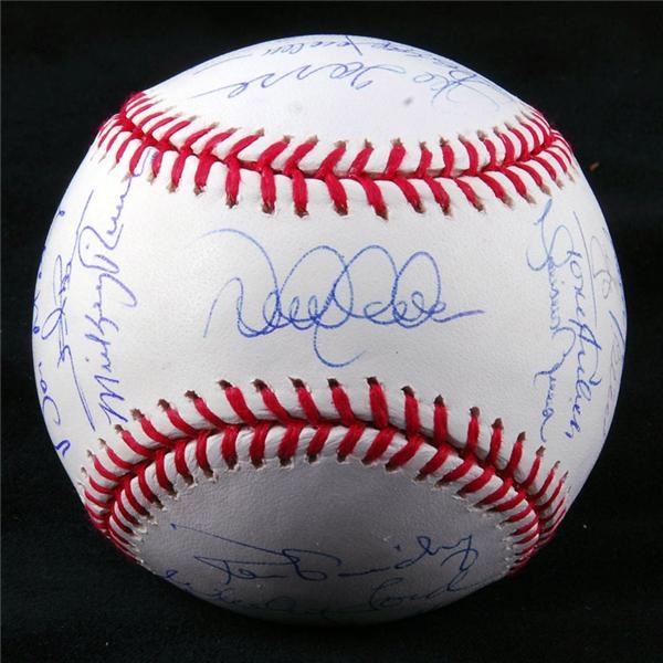 Baseball Autographs - Yankee Greats Signed Ltd. Ed. 100th Anniv. Baseball STEINER