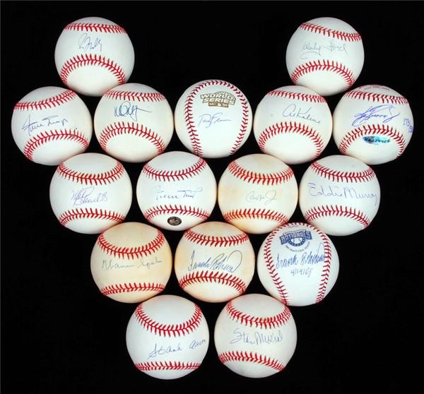 - Stars and Hall of Famers Single Signed Baseballs (16)