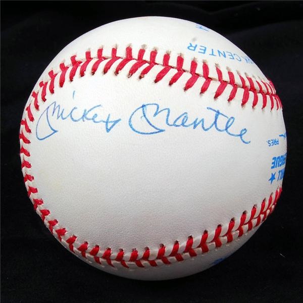 Baseball Autographs - Mickey Mantle, Don Mattingly Signed American League Baseball