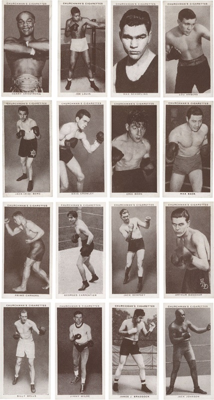 Muhammad Ali & Boxing - (50) 1938 Churchman's Boxing Personalities Complete Card Set