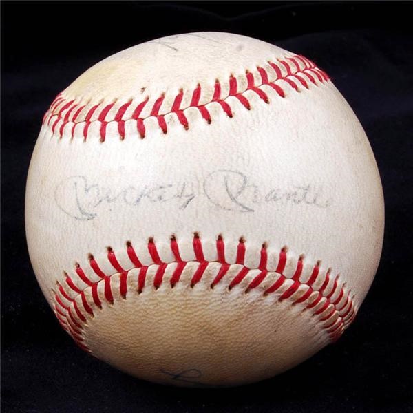 Baseball Autographs - Mickey Mantle, Roger Maris Signed Cronin Baseball