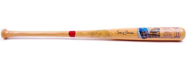 Baseball Autographs - Ernie Banks Signed Cooperstown Famous Player Photo Baseball Bat