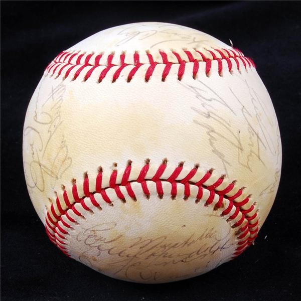 Baseball Autographs - 1979 New York Yankees Team Signed Ball W/ Munson and Catfish