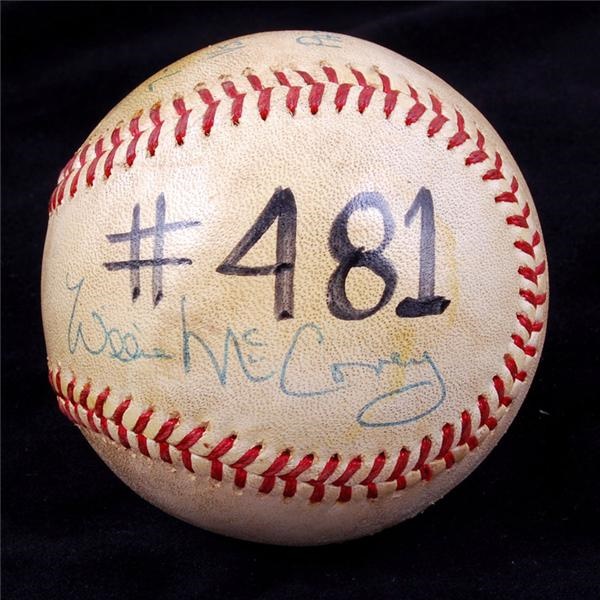 - Willie McCovey HR #481 Baseball with Giants Team LOA