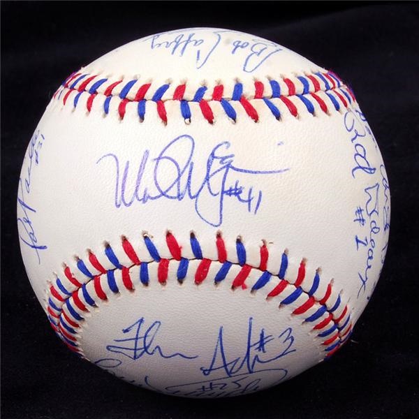 Baseball Autographs - 1984 Olympic Team Signed Baseball w/ McGwire on Sweetspot