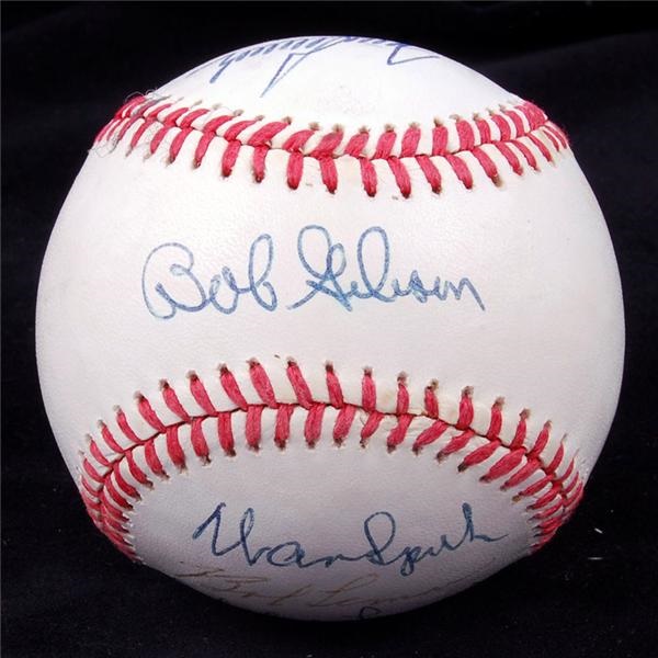 Baseball Autographs - Hall of Fame Signed Pitchers Ball w/ Drysdale and Spahn