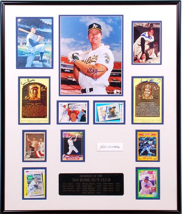 Baseball Autographs - 500 Home Run Club Signed Display with (13) Signatures