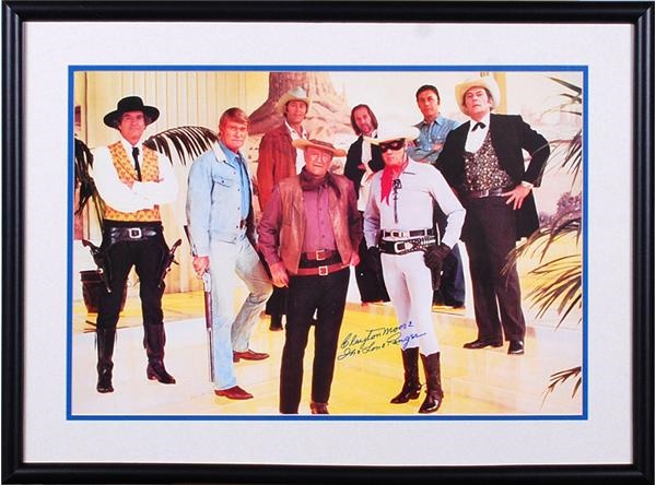 - Clayton Moore The Lone Ranger Signed Display Pieces (2)