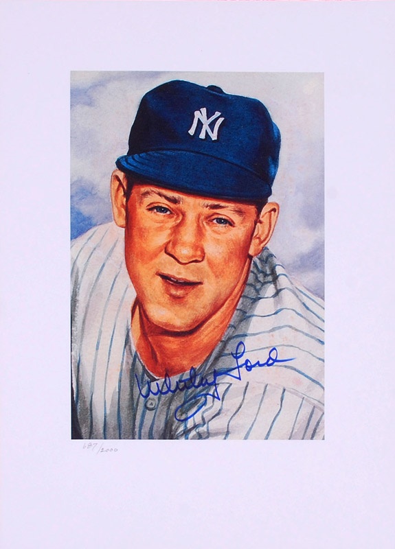 Baseball Autographs - Whitey Ford Signed 1953 Topps Artwork Prints (14)