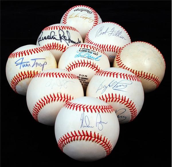 Baseball Autographs - Hall of Fame Single Signed Baseball Collection (9)