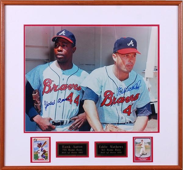 Hank Aaron and Eddie Mathews Signed 16 x 20'' Photograph
