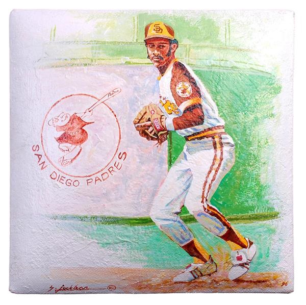 - Ozzie Smith Hand Painted Stolen Base