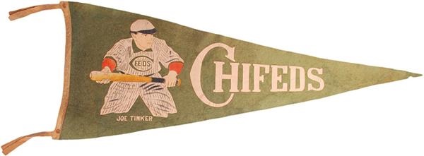 - Rare Joe Tinker Chicago Federal League Pennant c. 1914