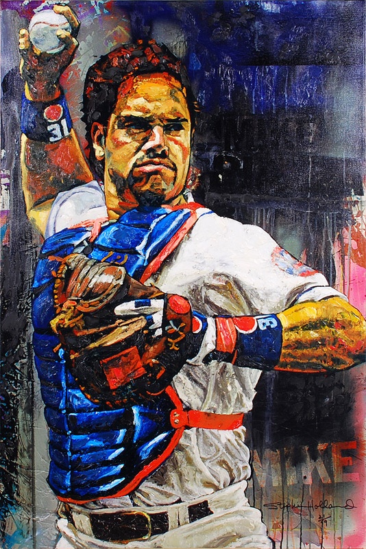 Sports Fine Art - Mike Piazza Giclee Print by Stephen Holland #21/99
