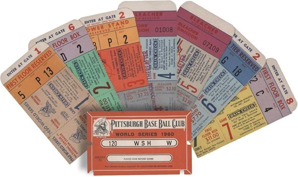 - 1960 World Series Ticket Stubs and Pass (8)