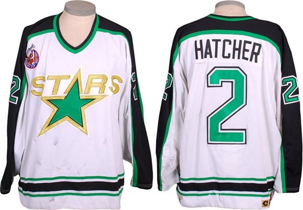 - 1992-93 Derian Hatcher Minnesota North Stars Game Worn Jersey